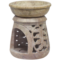 Essential Oil and Incense Burner - Tapered, Marbled-Light Colouring